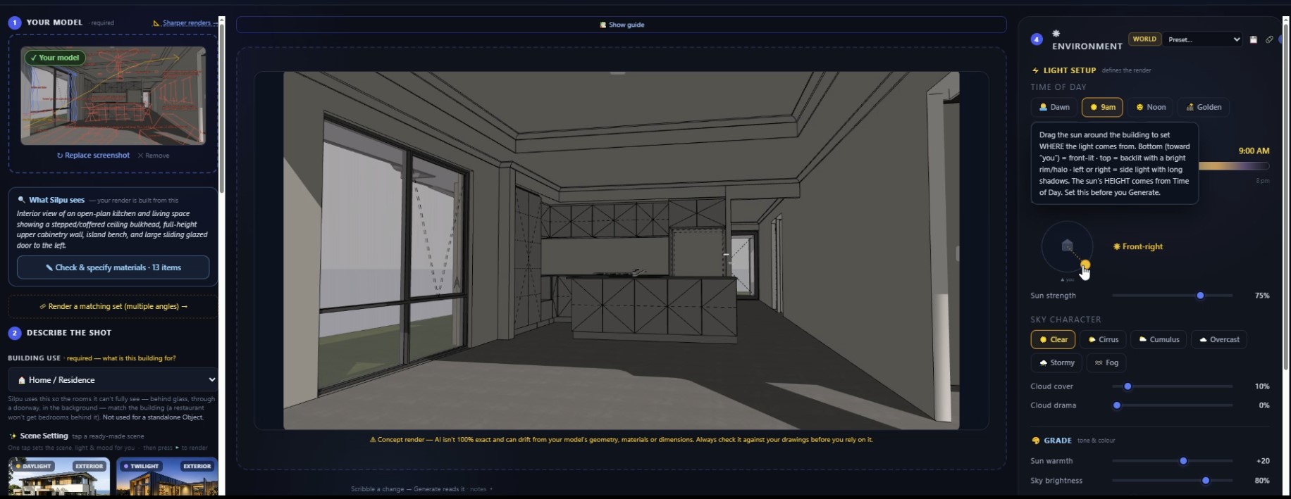 The upload area and the What Silpu sees panel