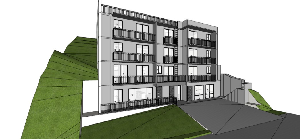 A bare CAD model shot from a three-quarter exterior angle