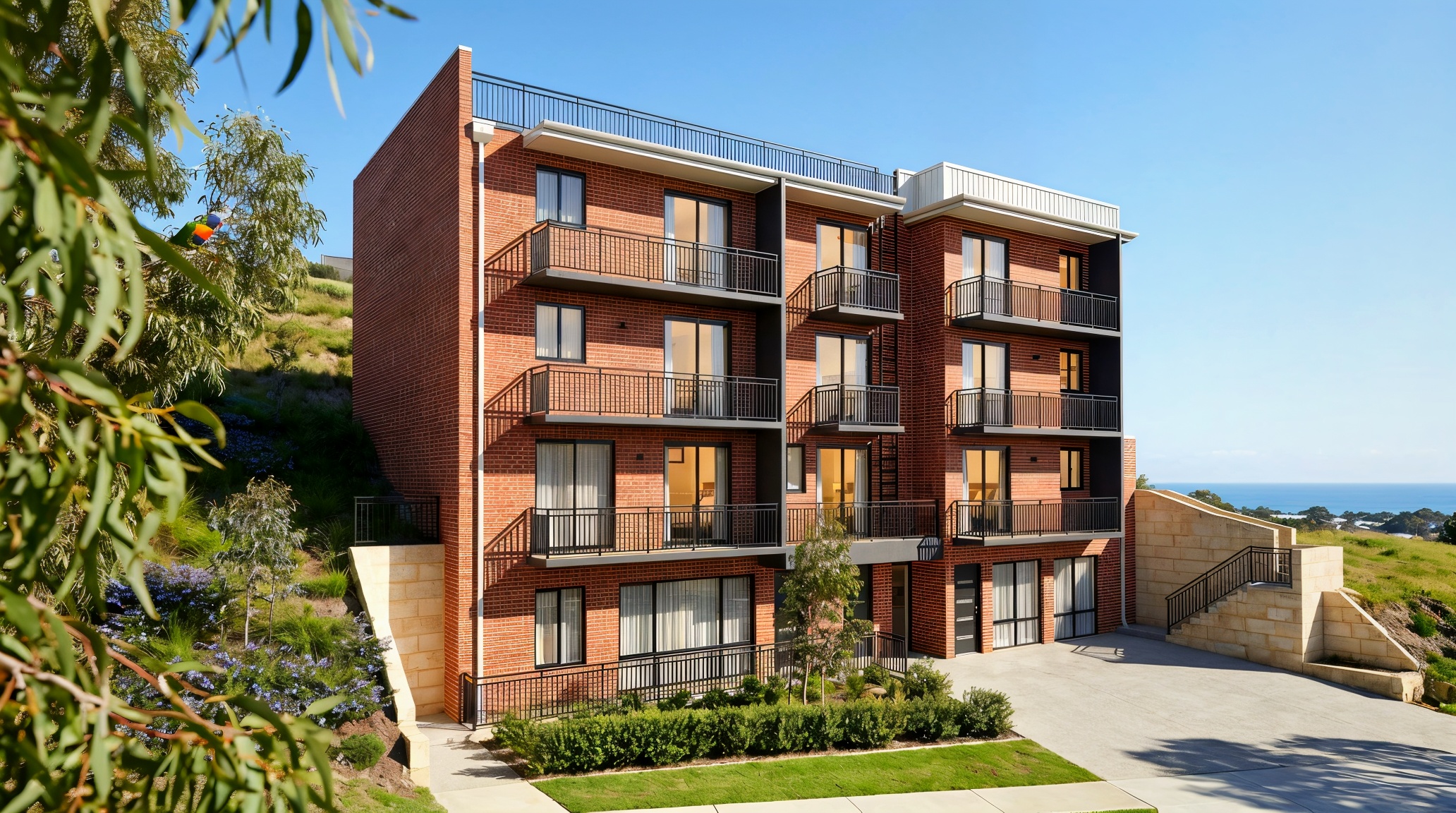 The same three-quarter view rendered to a magazine-grade exterior